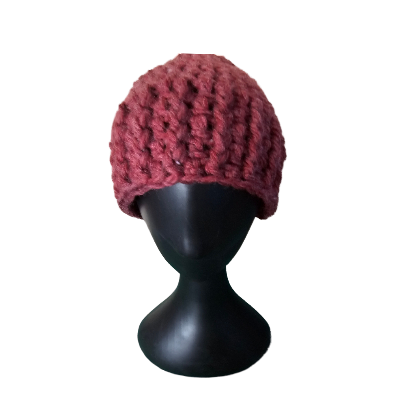 Crochet Beanie - Red front view