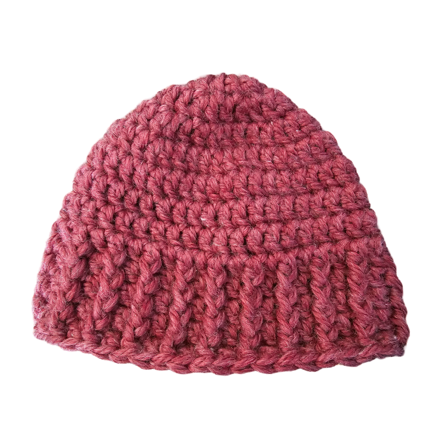 Crochet Beanie - Red Flat View