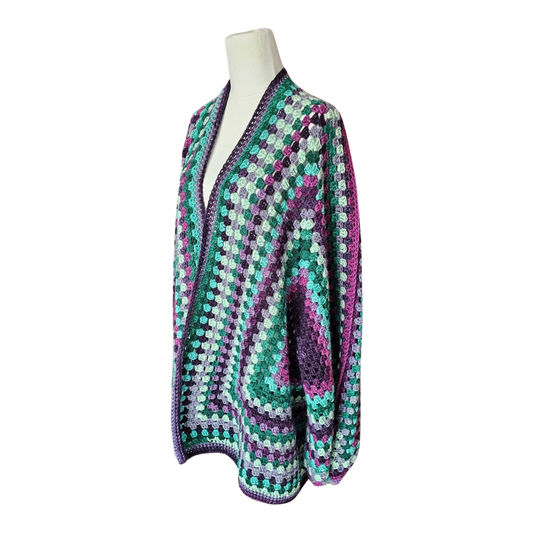 Plum Ladies Oversize Hexagon Cardigan