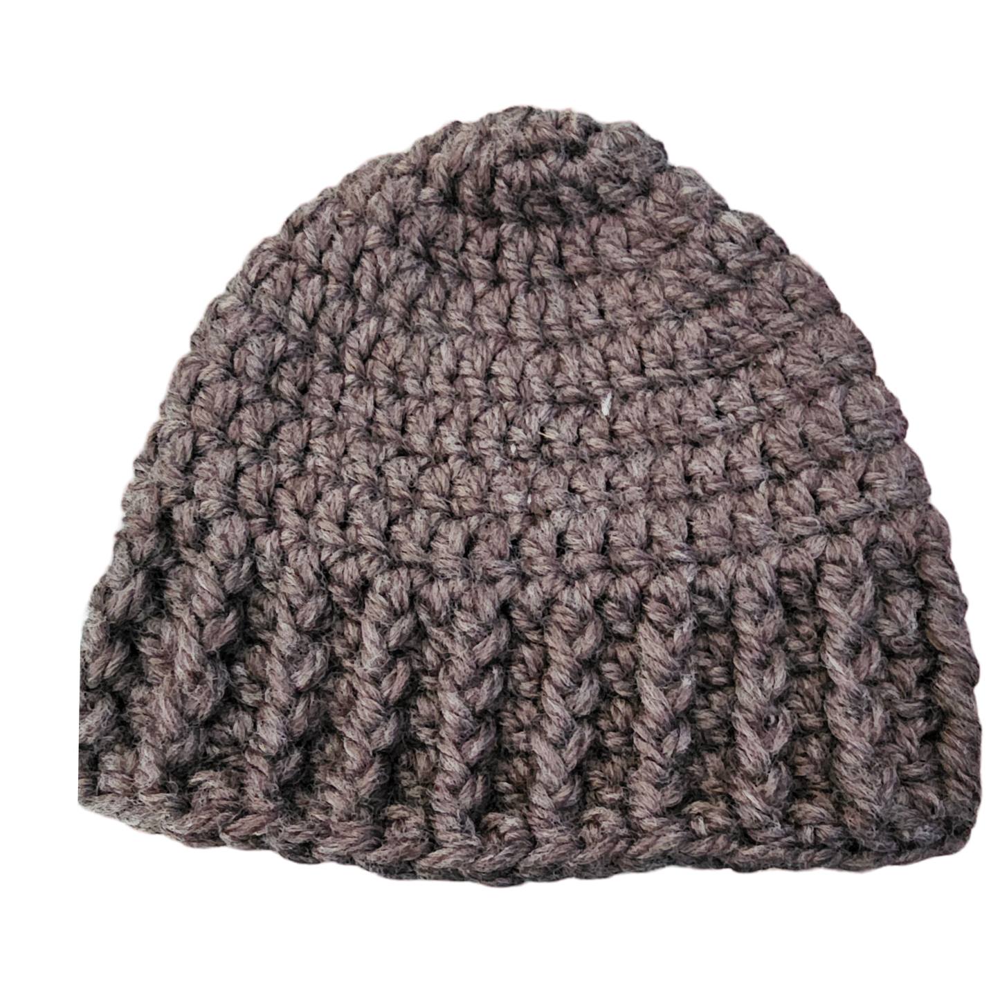 Crochet Beanie - Brown Flat View