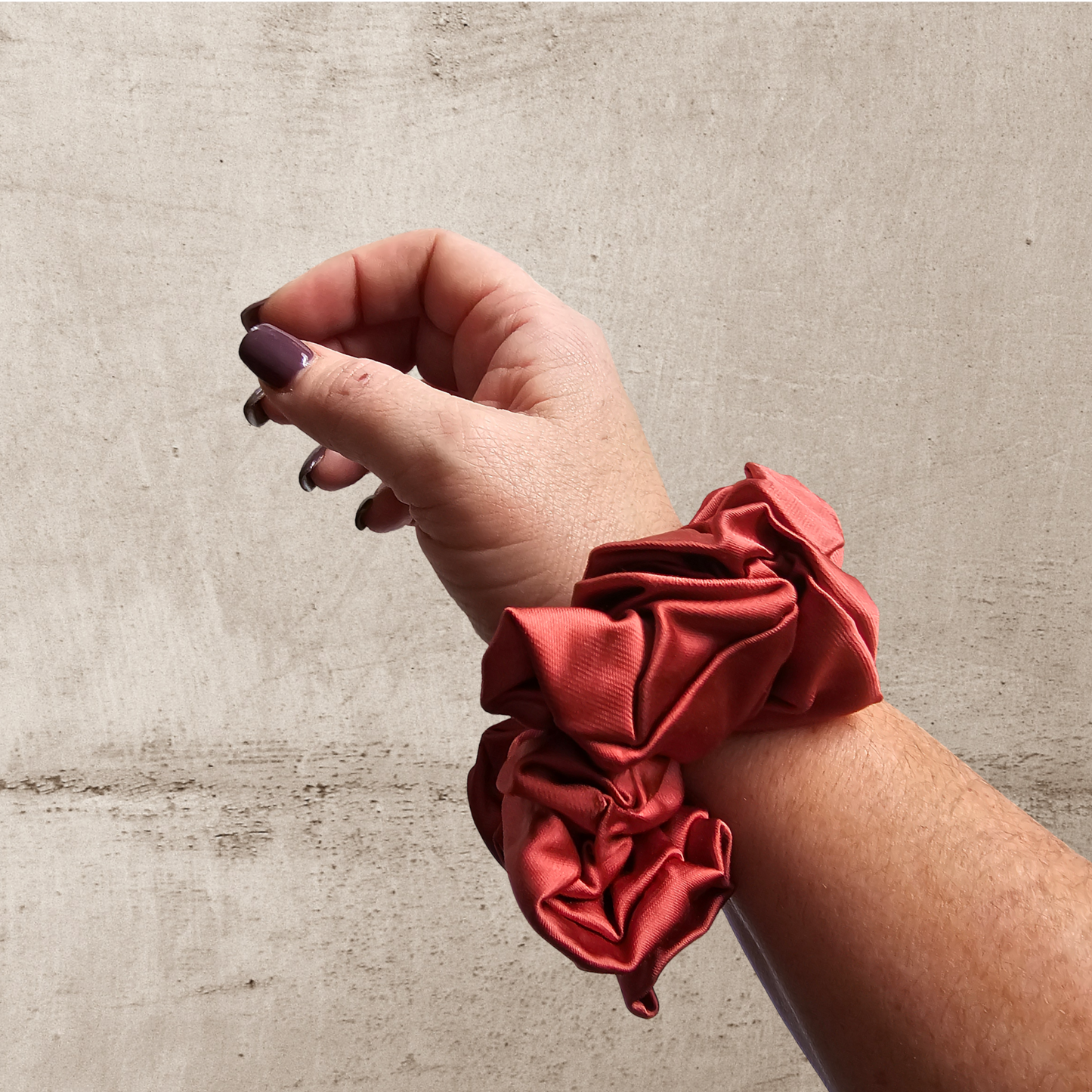Scrunchie - Burnt Orange Wrist View