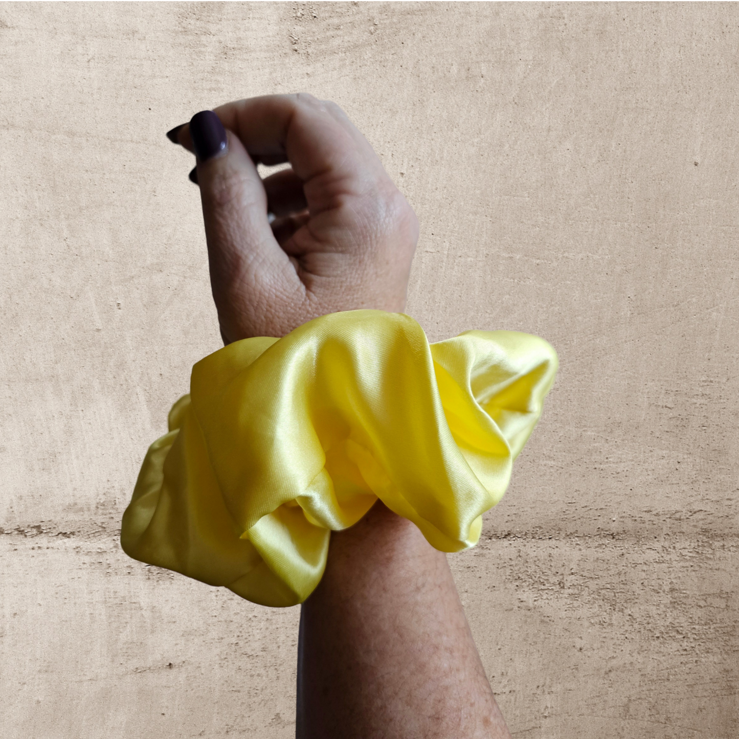 Hair Scrunchie - Yellow Wrist View