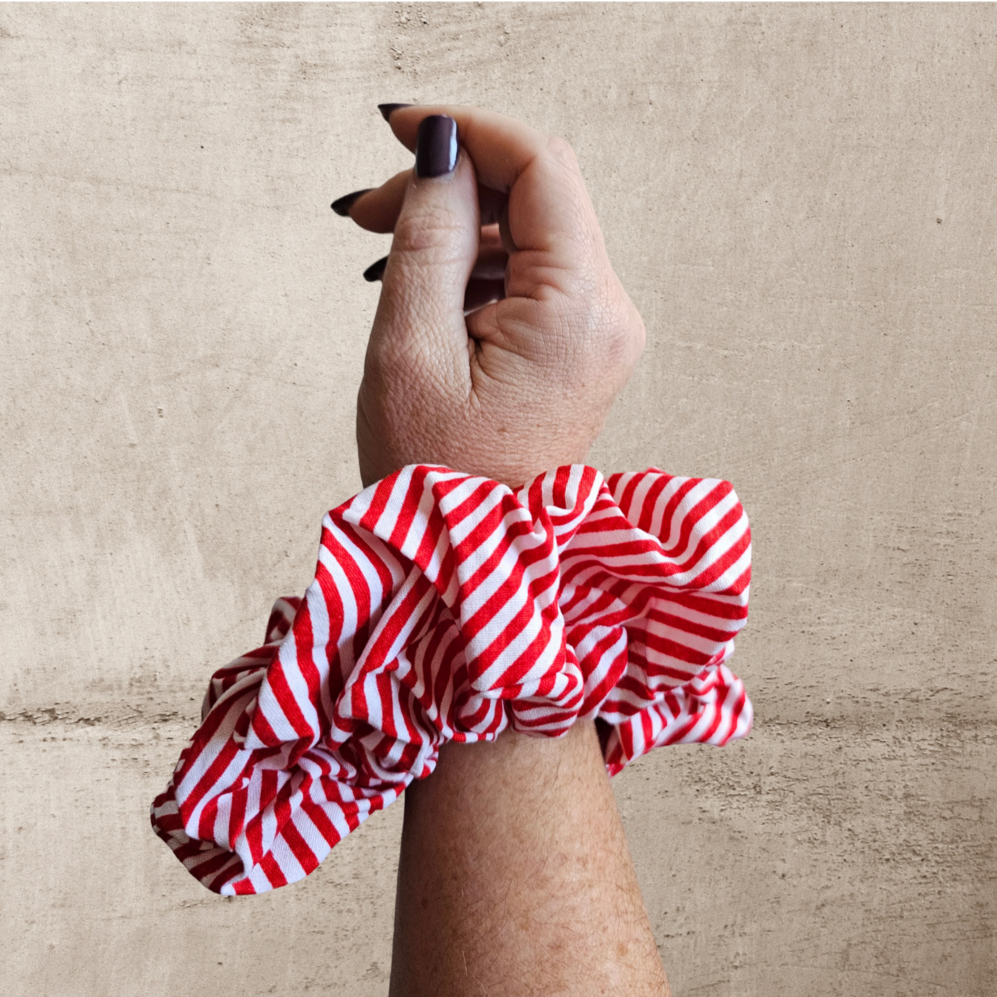 Hair Scrunchie - Striped Wrist View