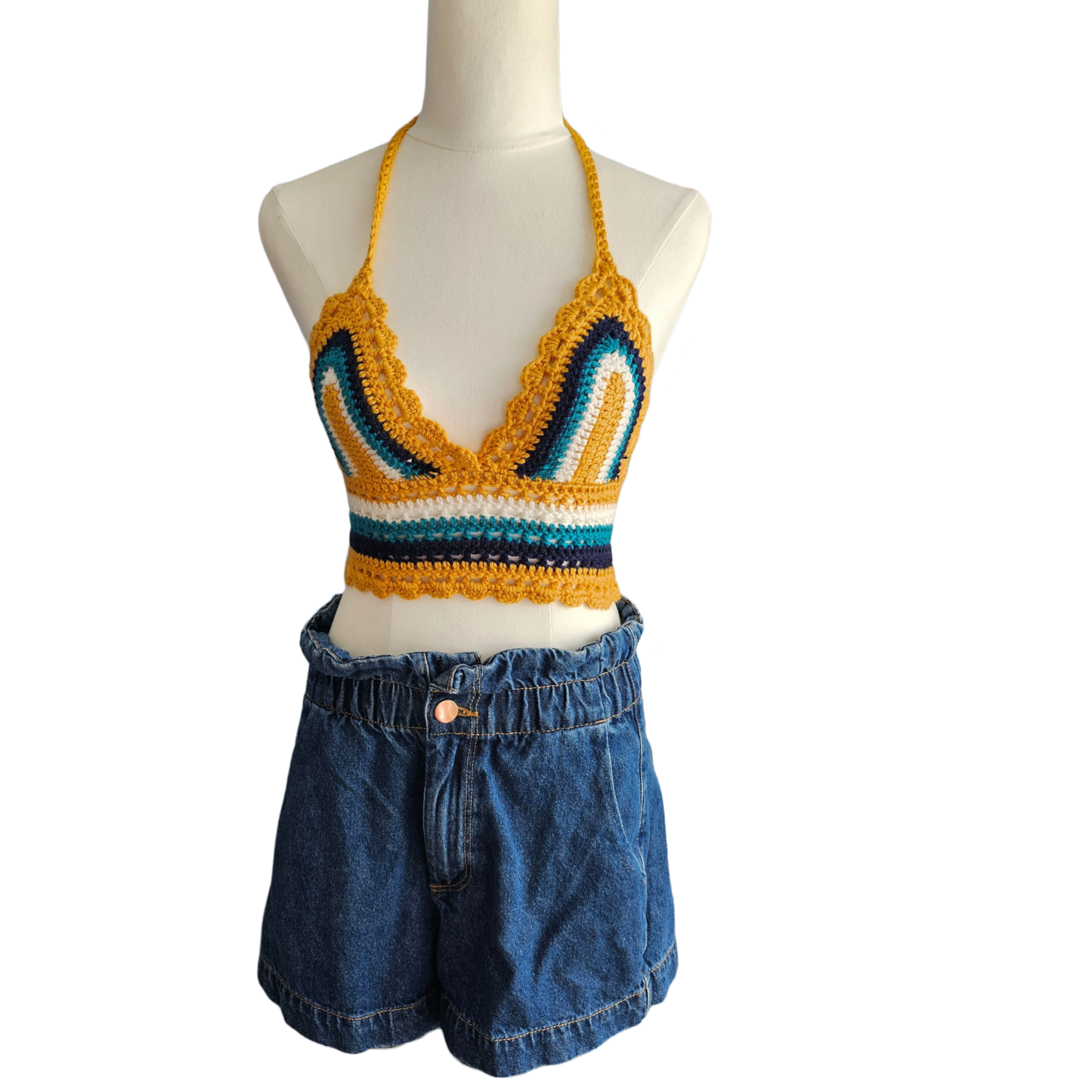 Crochet Top - Mustard Front View