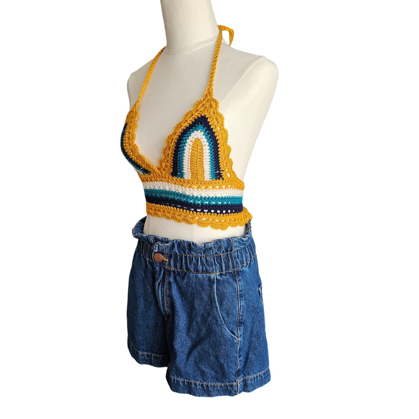 Crochet Top - Mustard Side View