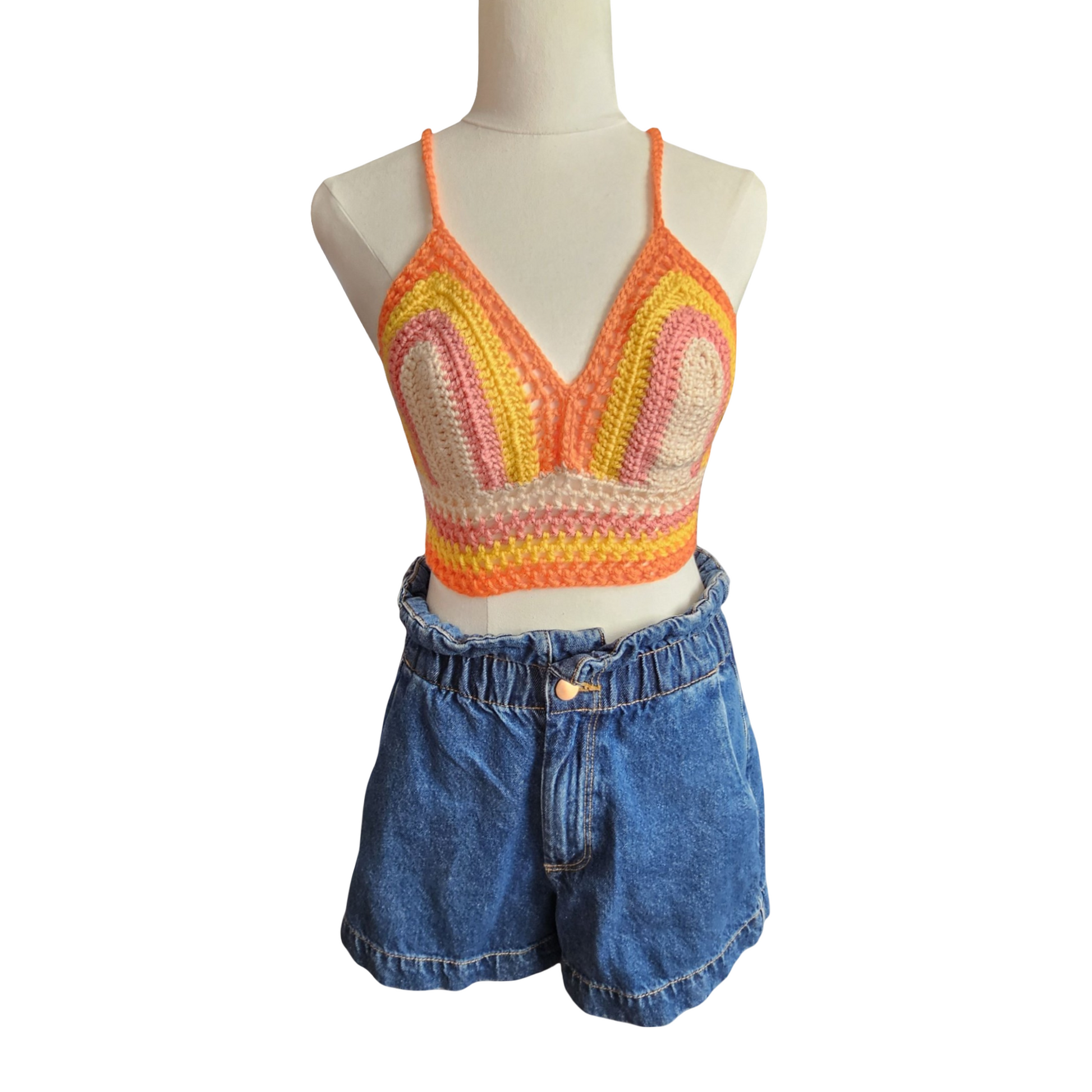 Sunset Loops Crochet Lattice Top