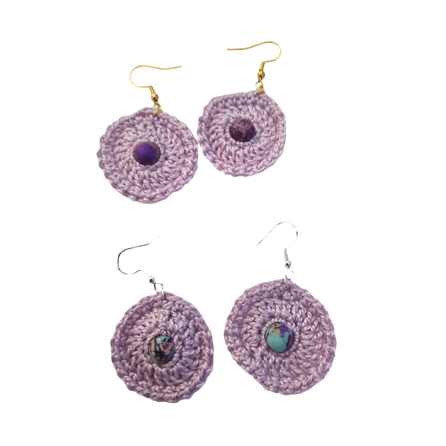 Boho Style Earrings -Front view with bead