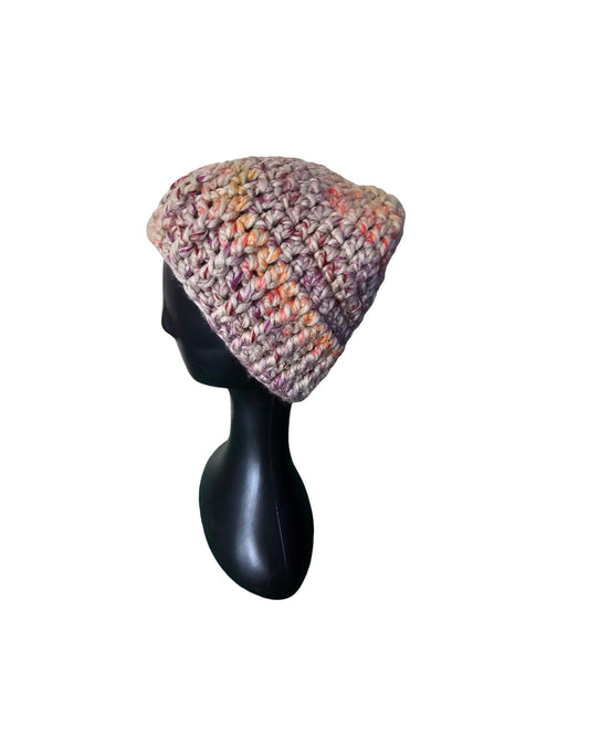 Boho Crochet Beanie - Side View