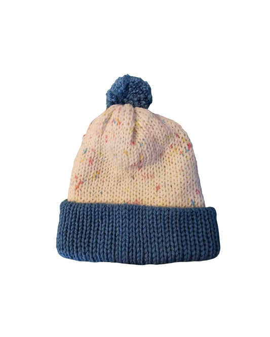 Kids double layered knitted beanie flat view