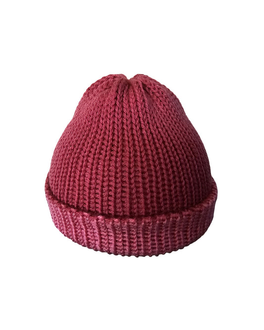 kids double layered knitted beanie - front view