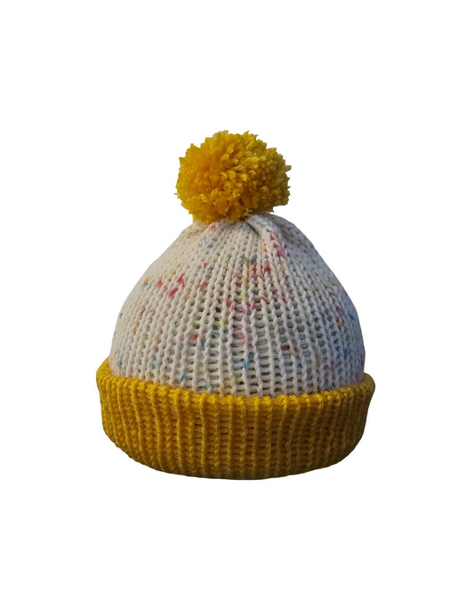 Kids yellow sprinkle knitted beanie