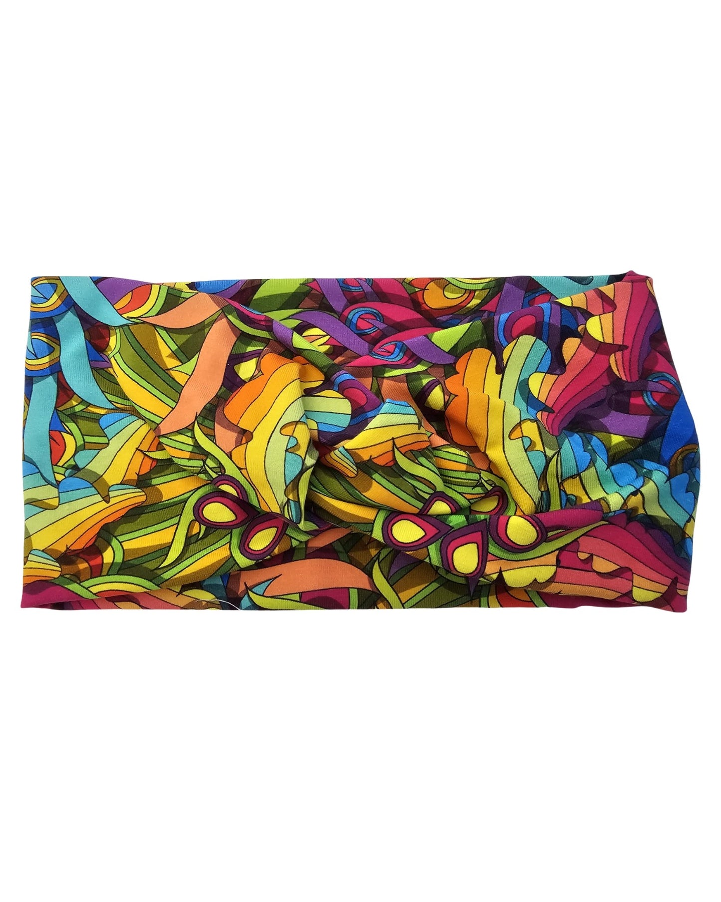 Colorful patterned headband on a white background