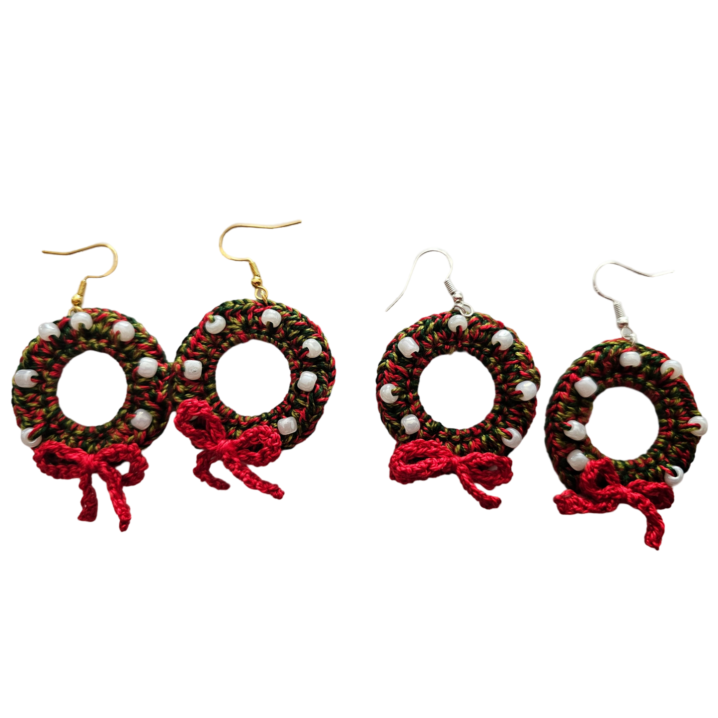 Christmas Crochet Earrings - Wreath