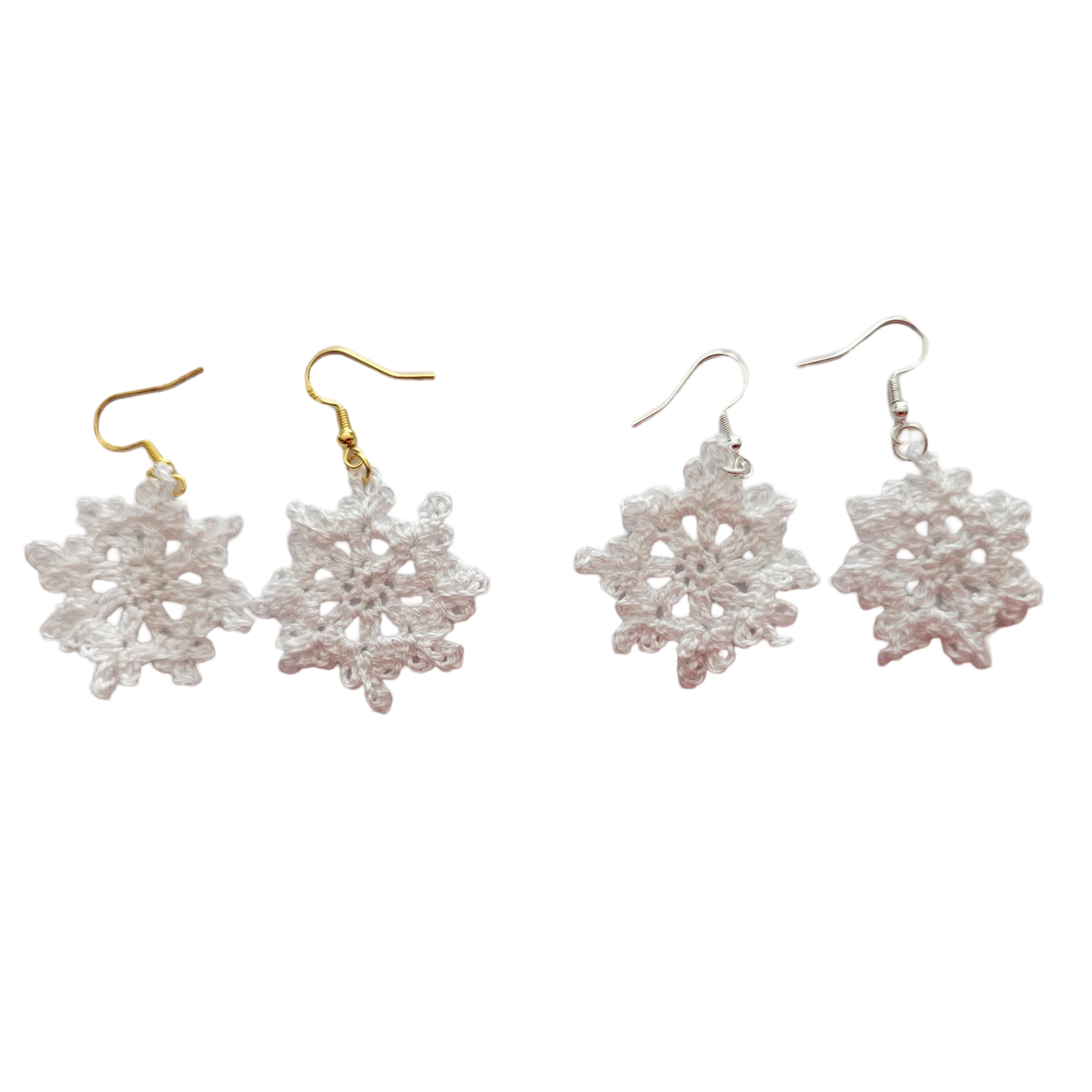 Christmas Crochet Earrings -Snowflakes