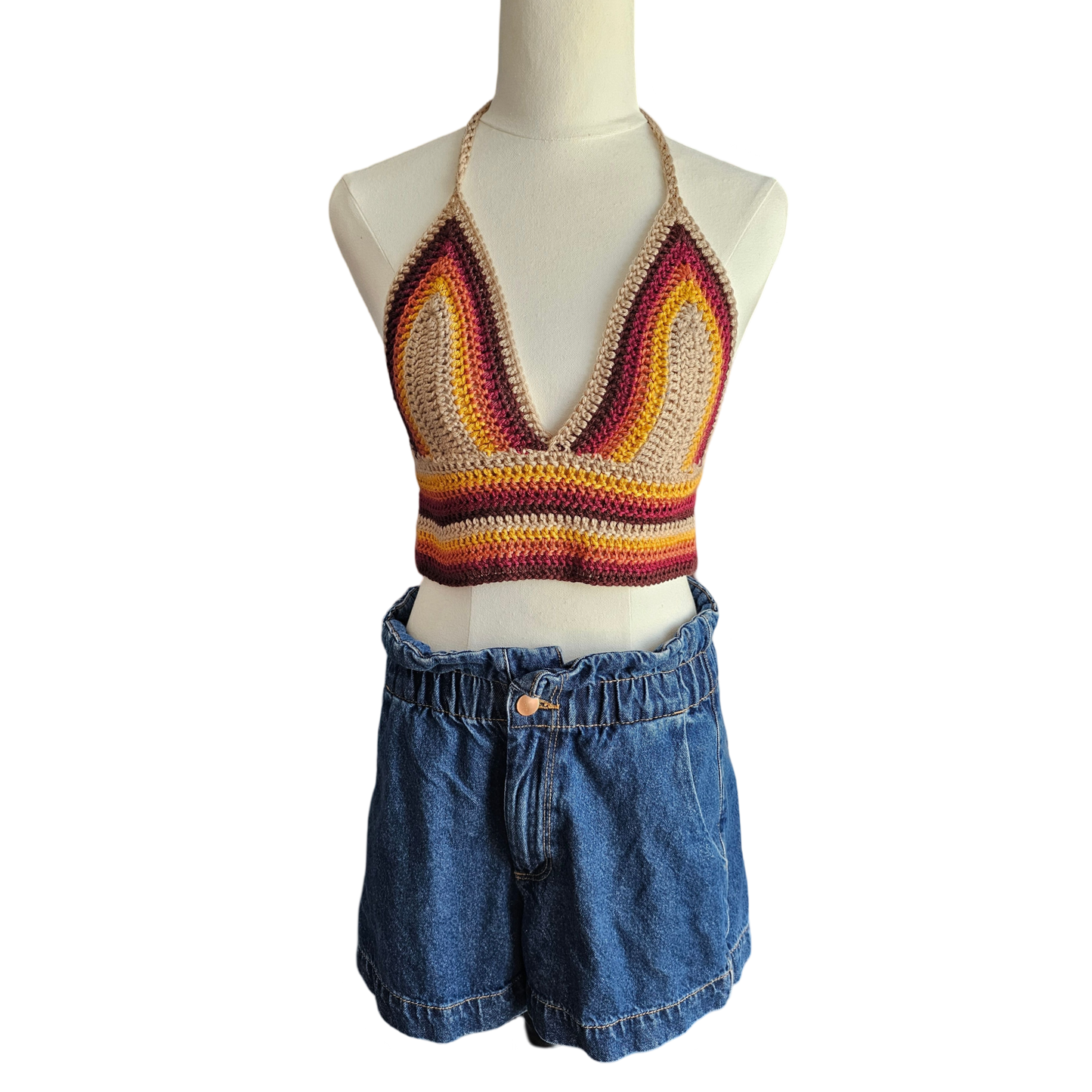 Crochet Top - 70's Style Front View