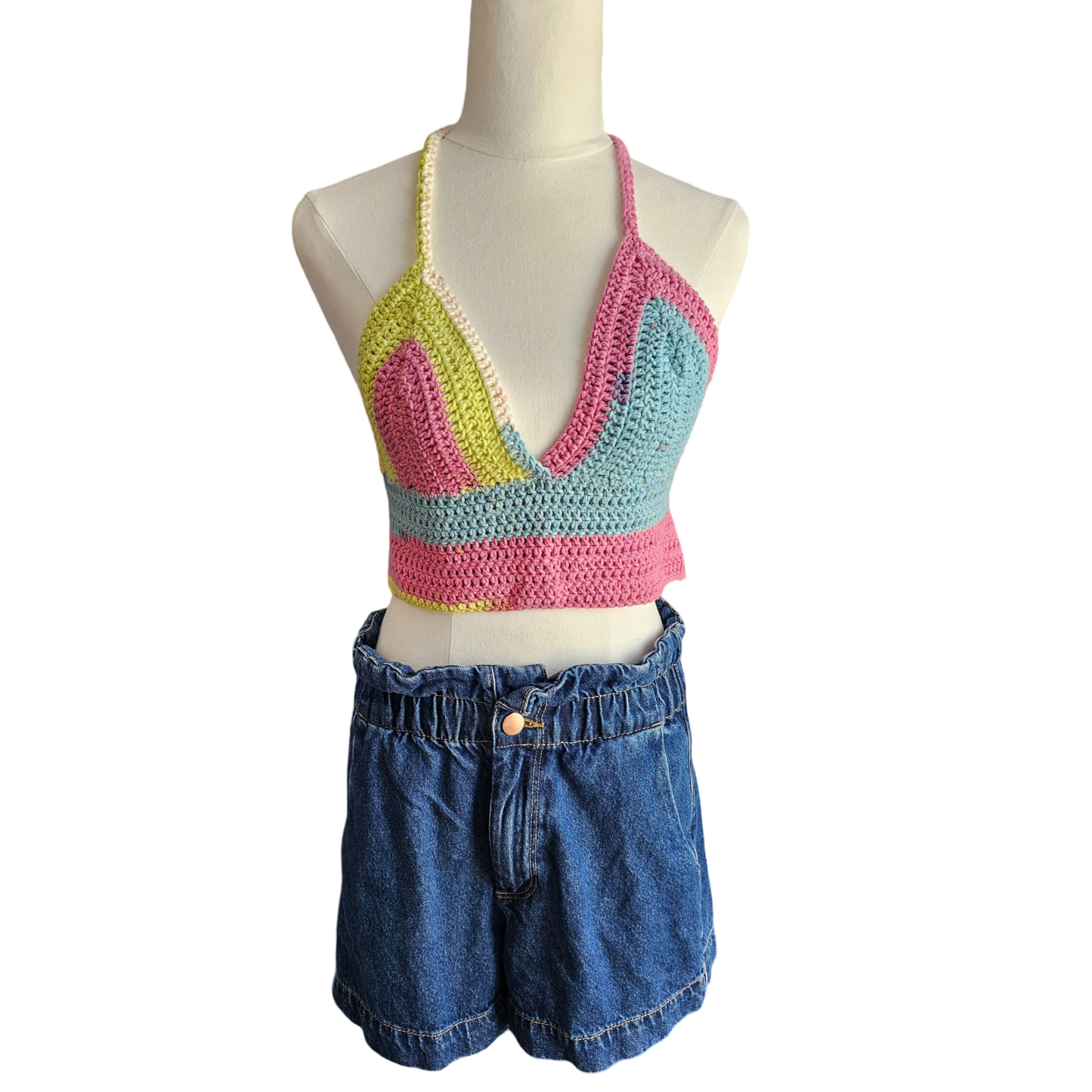 Crochet Top - Colourful Front View