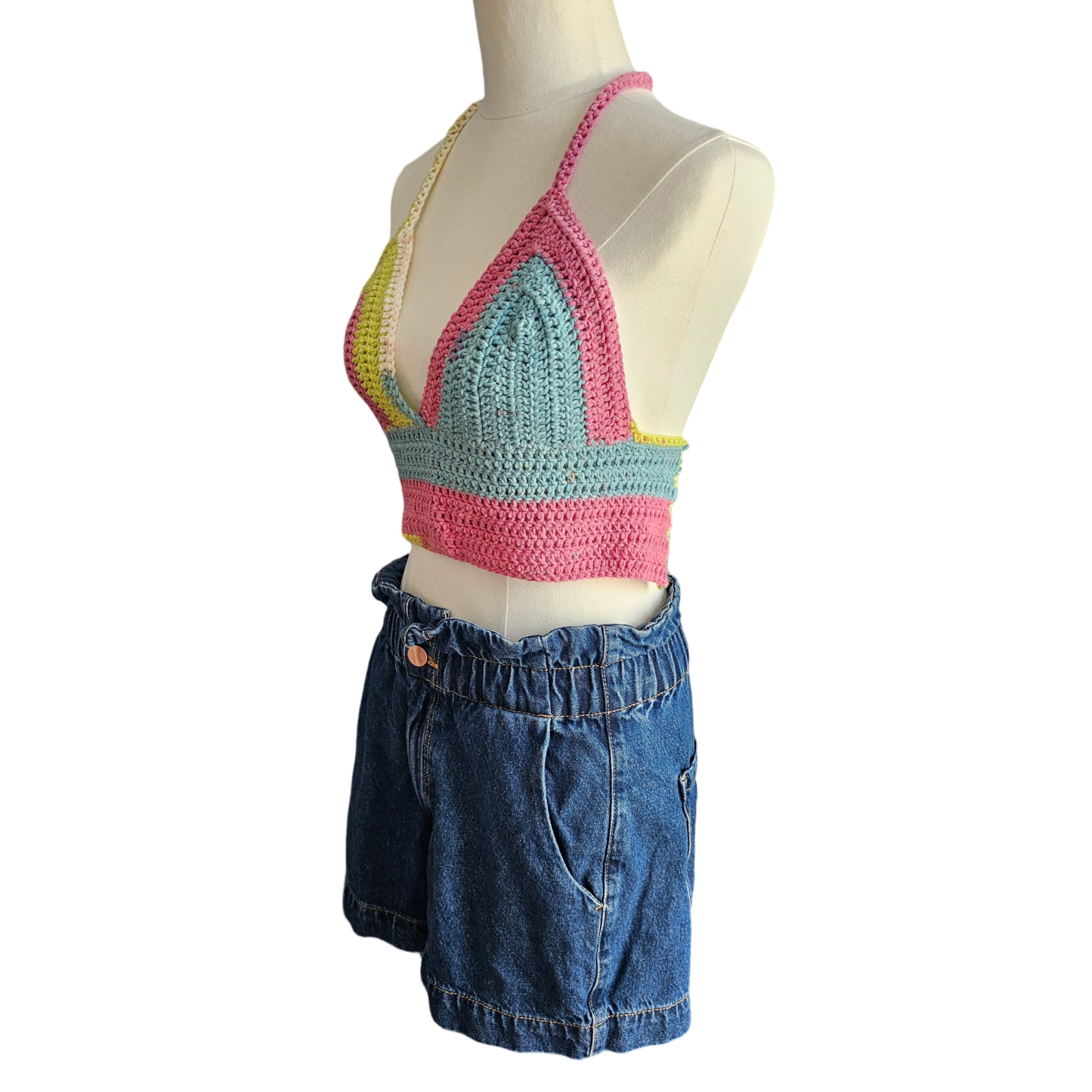 Crochet Top - Colourful Side View