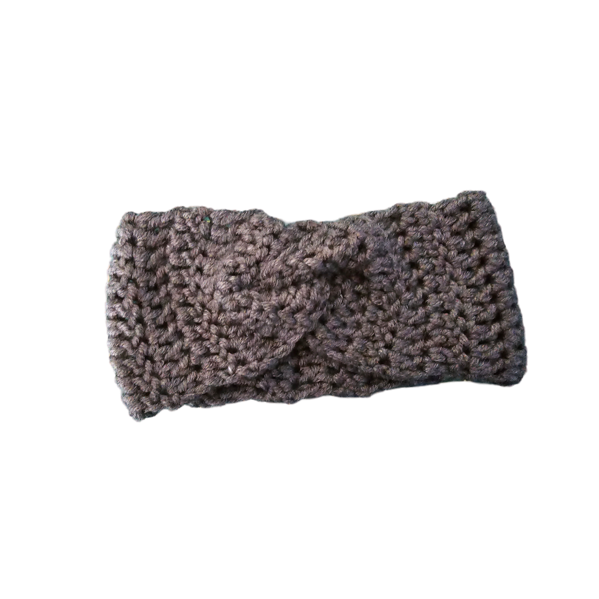 Crochet Headband - Charcoal flat view