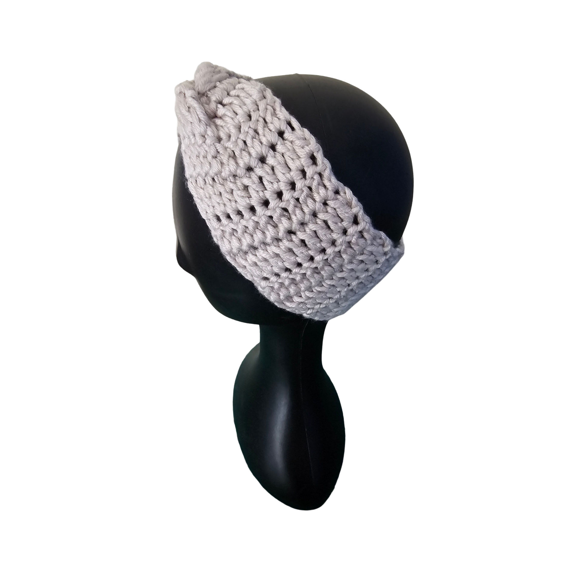 Crochet Headband - White Side View