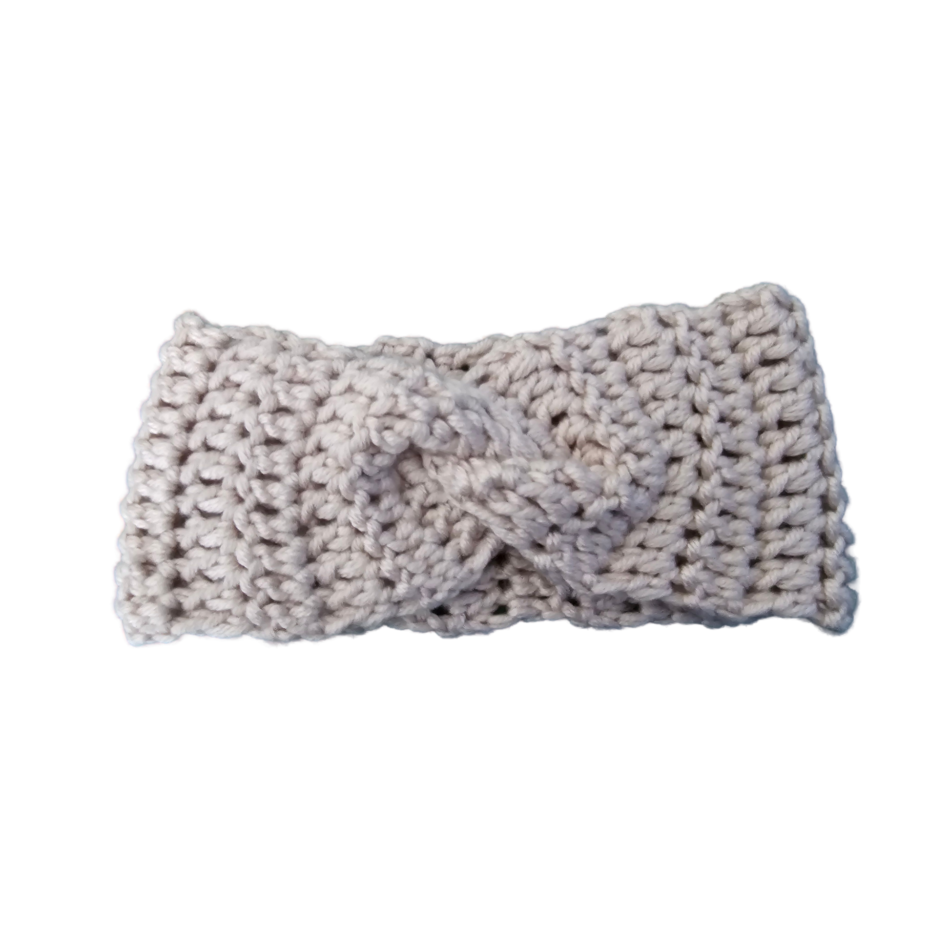 Crochet Headband - White Flat View