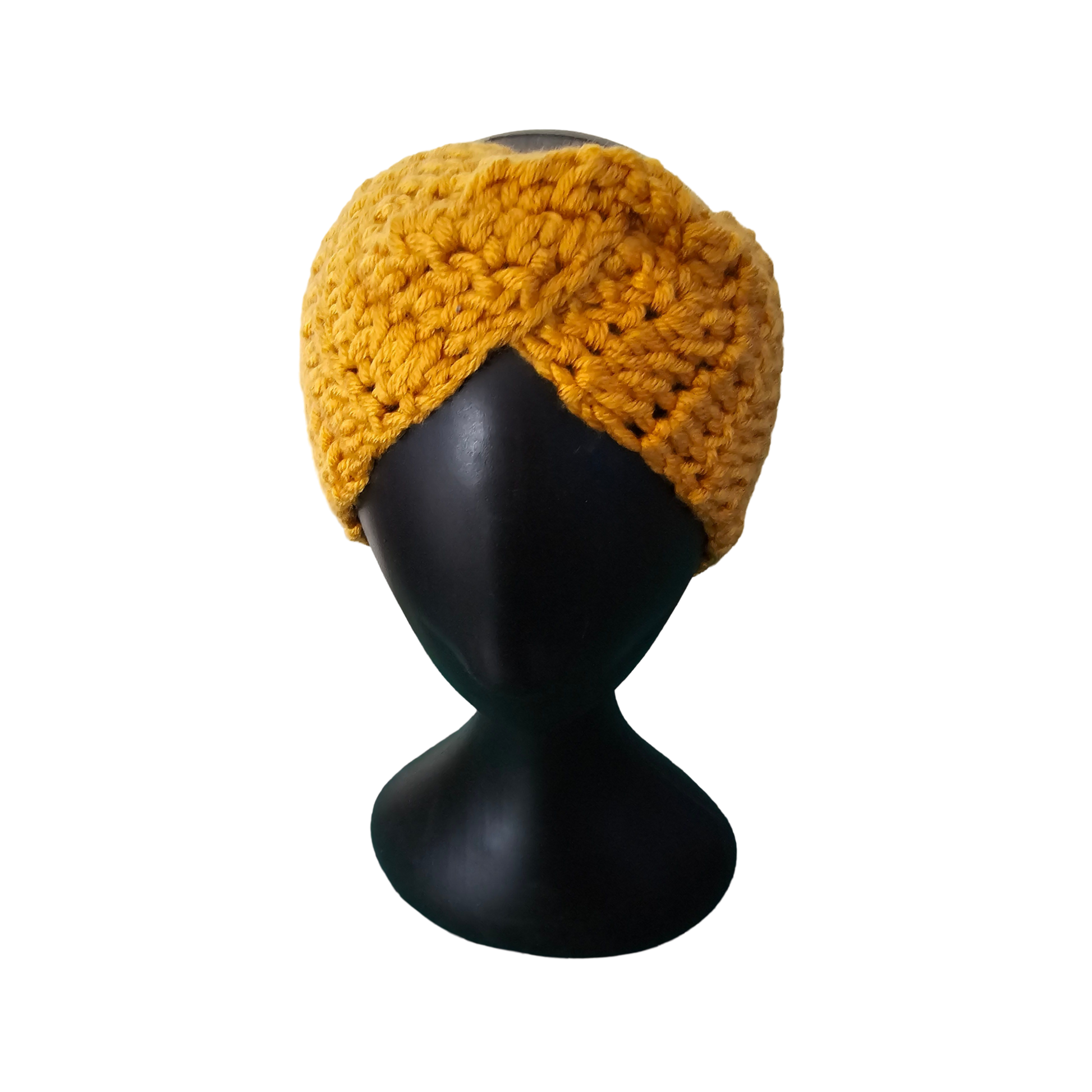 Crochet Headband - Mustard Front View