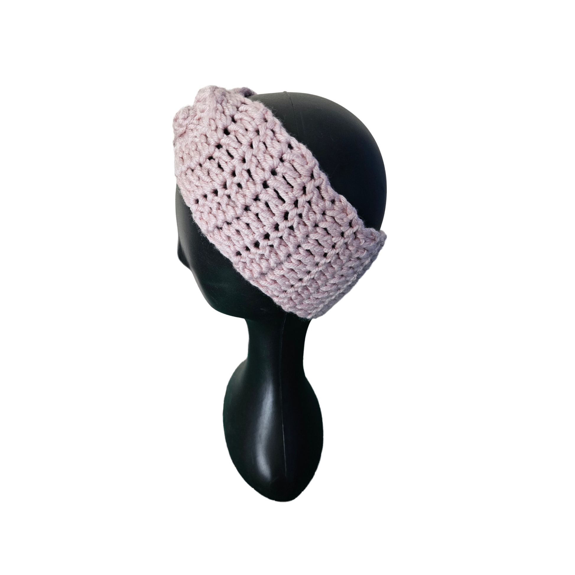 Crochet Headband - Pink Side View