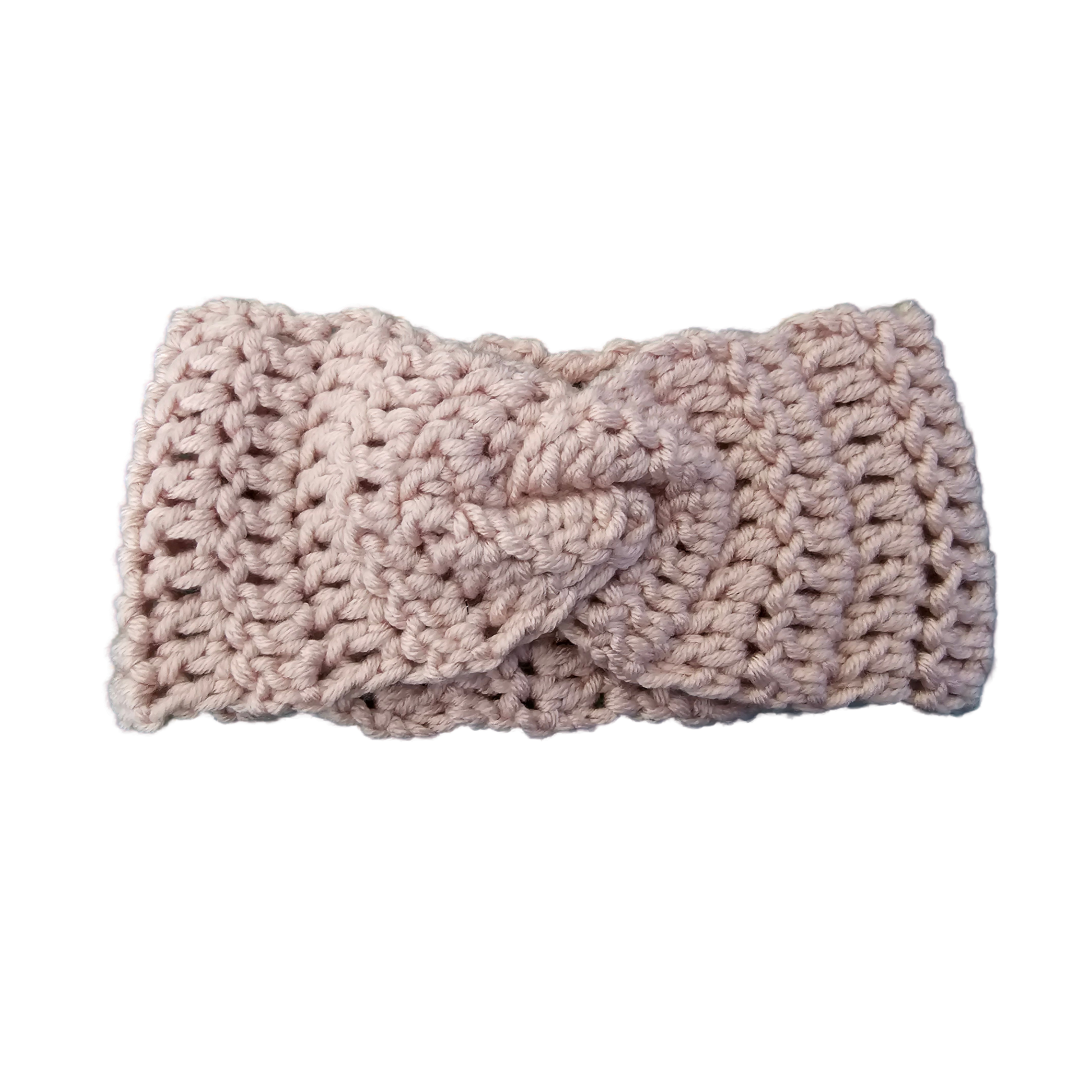 Crochet Headband- Pink Flat VIew