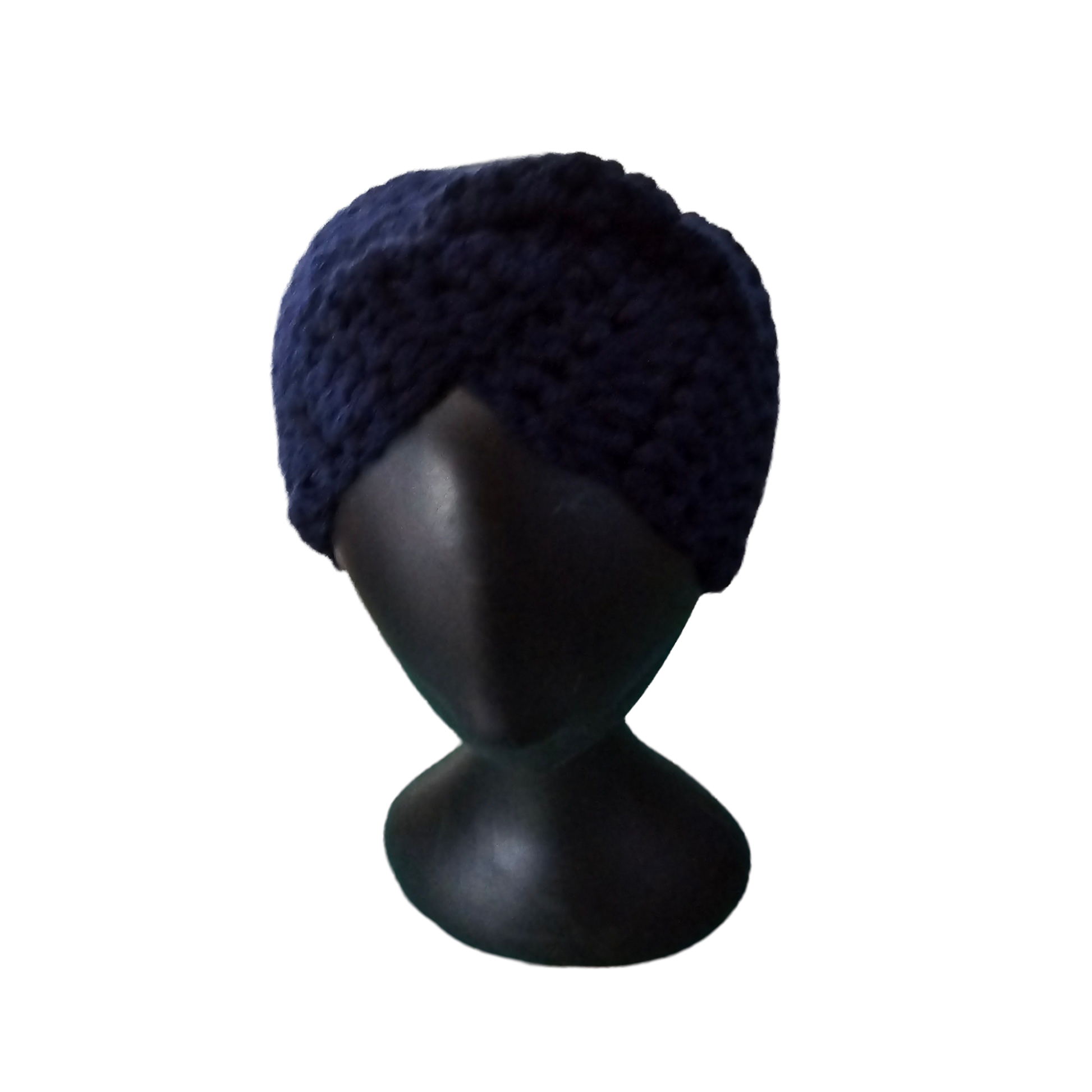 Crochet Headband - Navy Front View