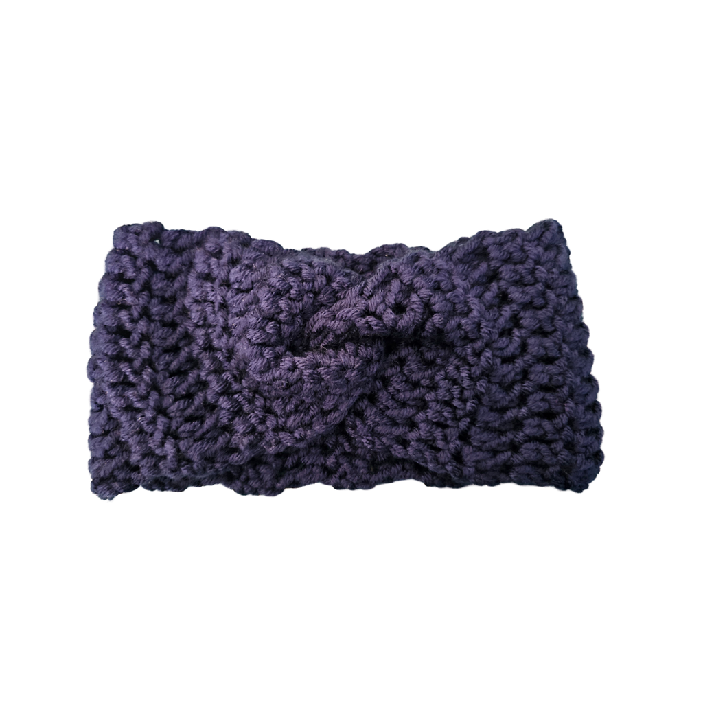 Crochet Headband - Navy Flat View