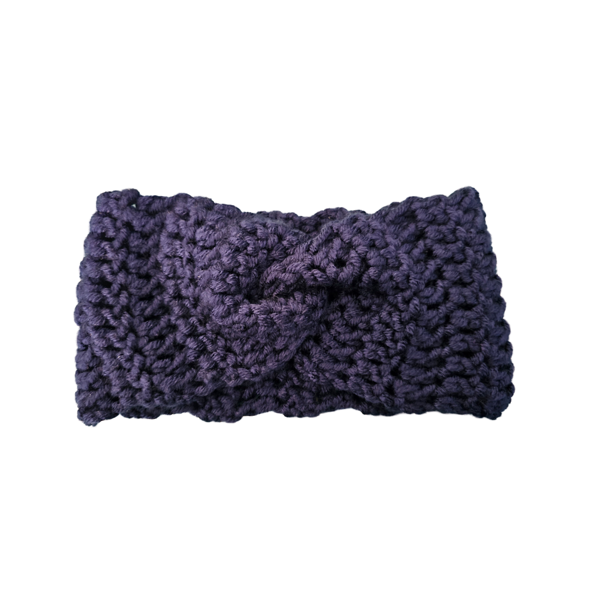 Crochet Headband - Navy Flat View