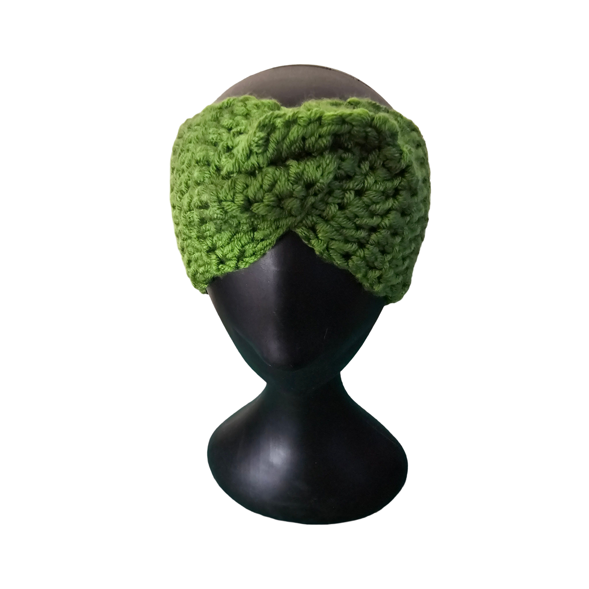 Crochet Headband - Green Front View