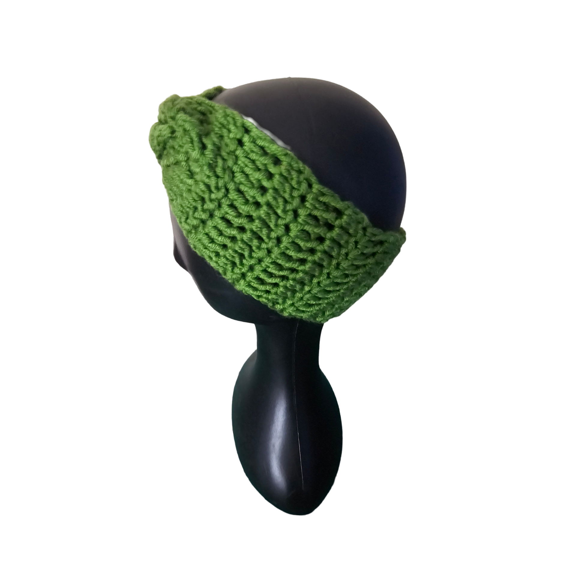 Crochet Headband - Green Side View