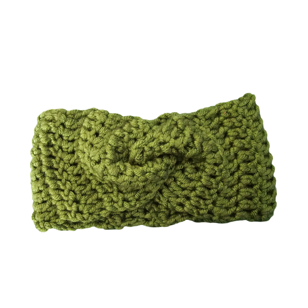 Crochet Headband - Green Flat VIew