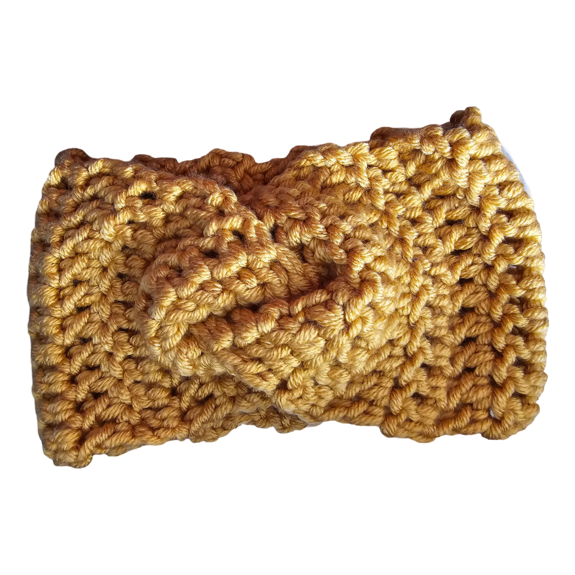 Crochet Headband - Mustard Flat View
