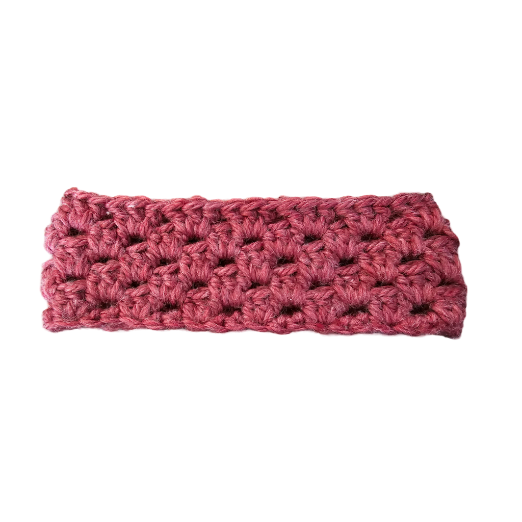 Crochet Headband - Burgundy Flat View