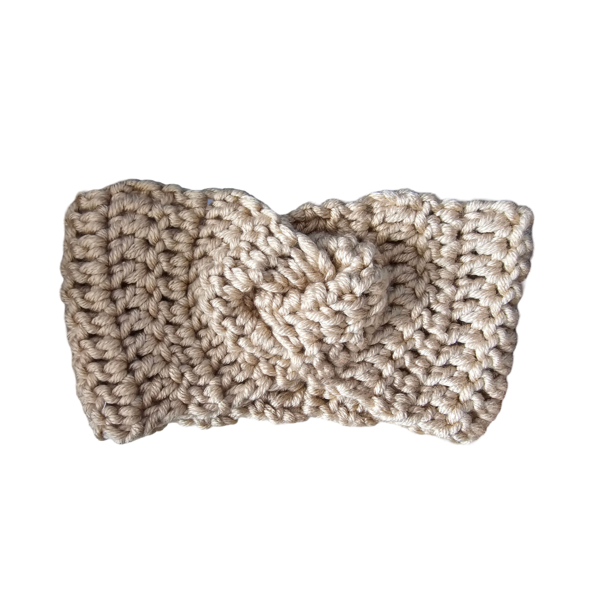 Crochet Headband - Beige Flat View