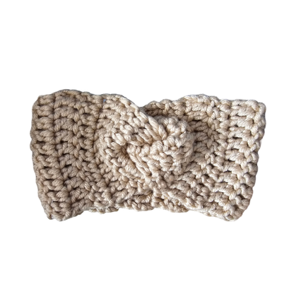 Crochet Headband - Beige Flat View