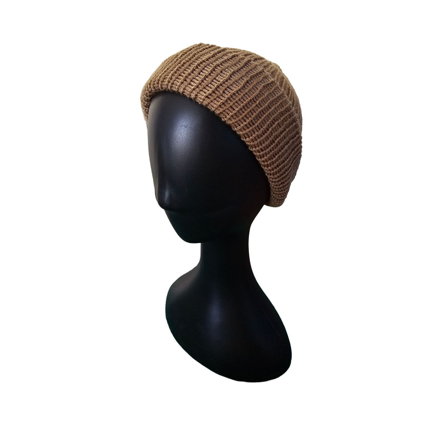 Knitted Beanie - Beige Side View
