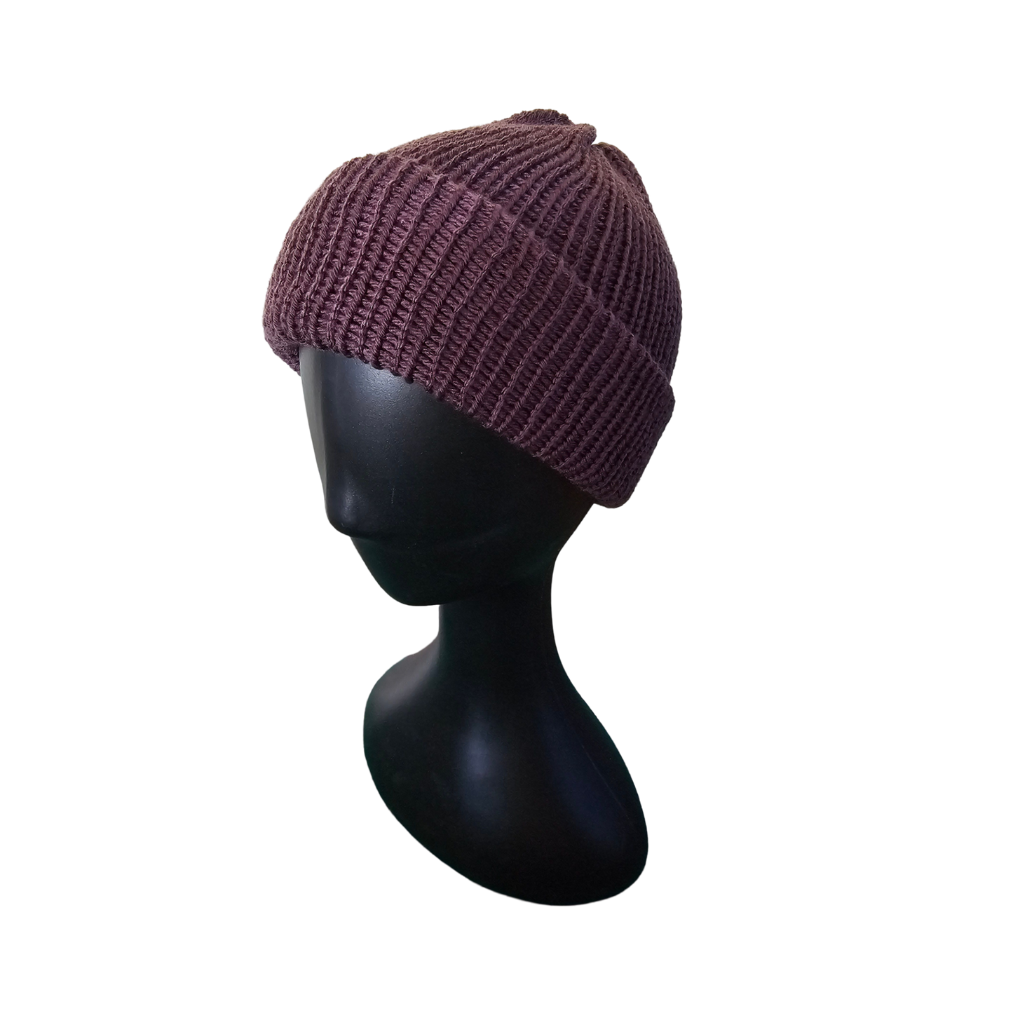 Knitted Beanie - Grape Side View