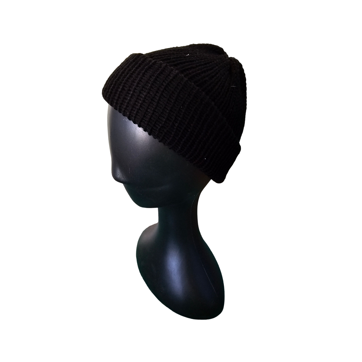 Knitted Beanie - Black Side View