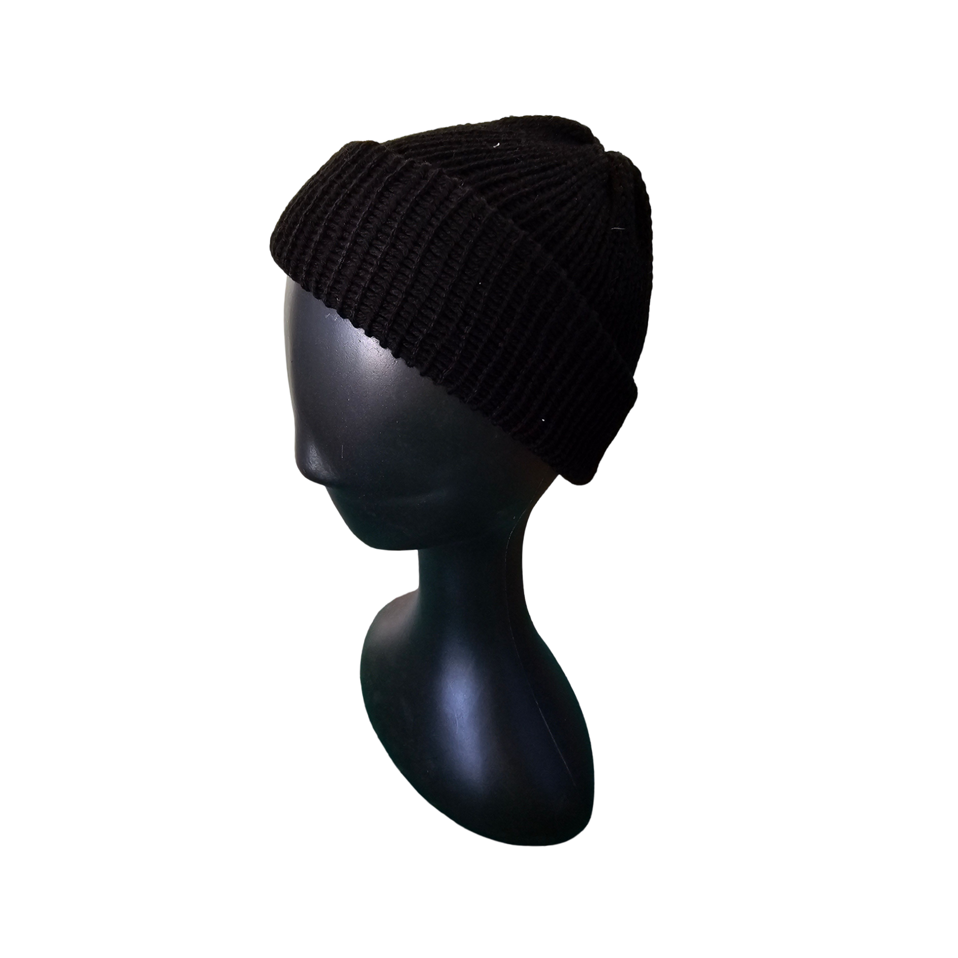 Knitted Beanie - Black Side View