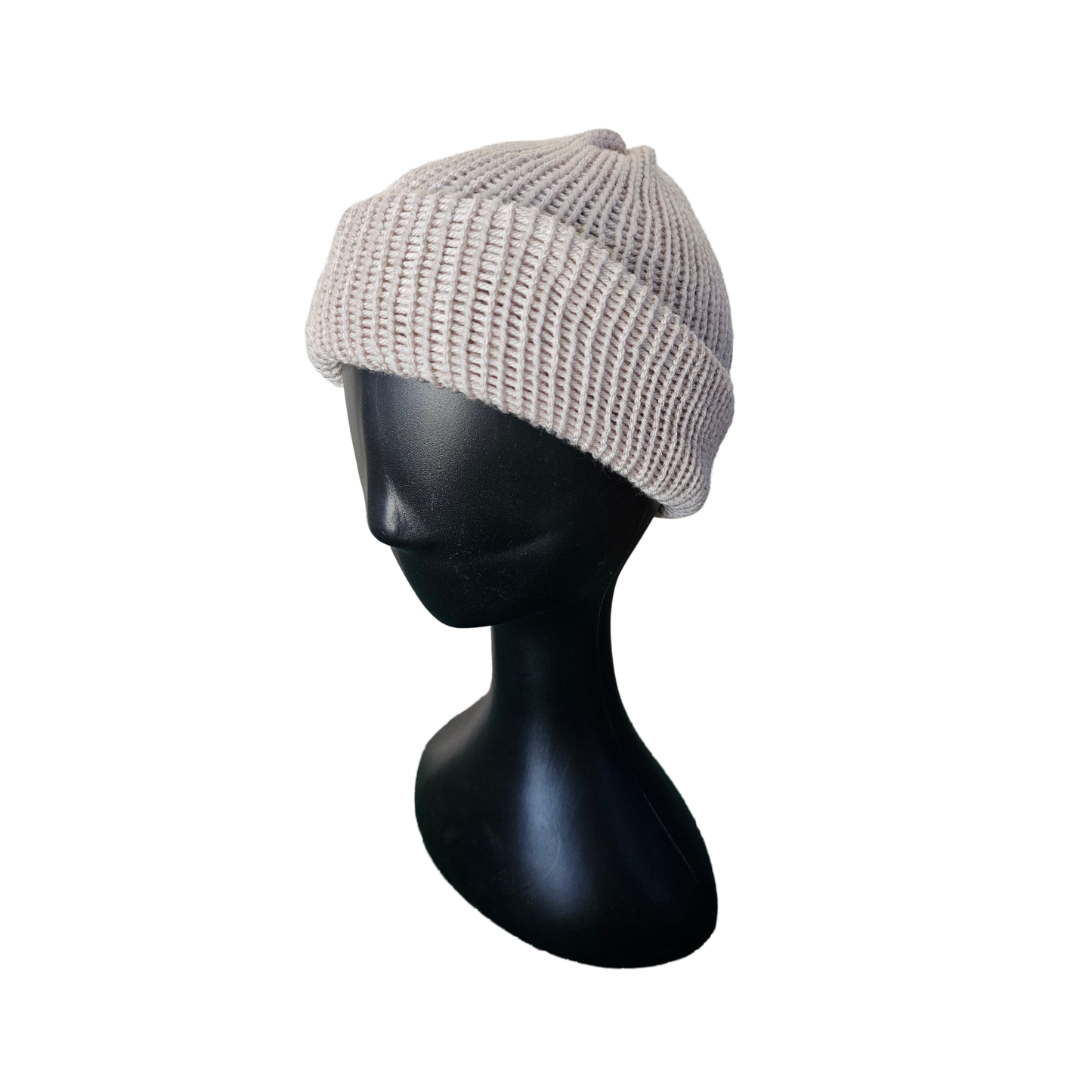 Knitted Beanie - White Side View