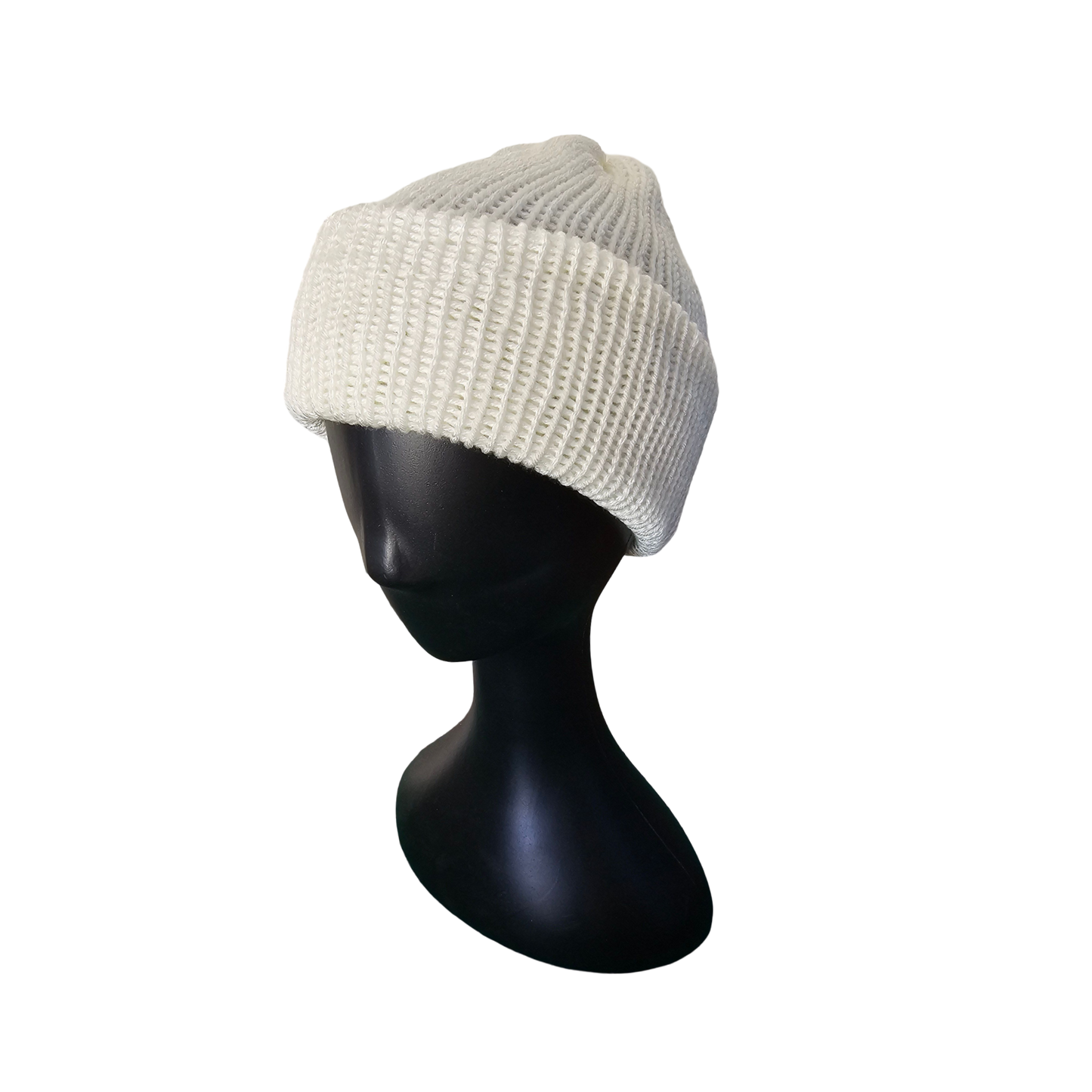 Knitted Beanie - Ivory Side View