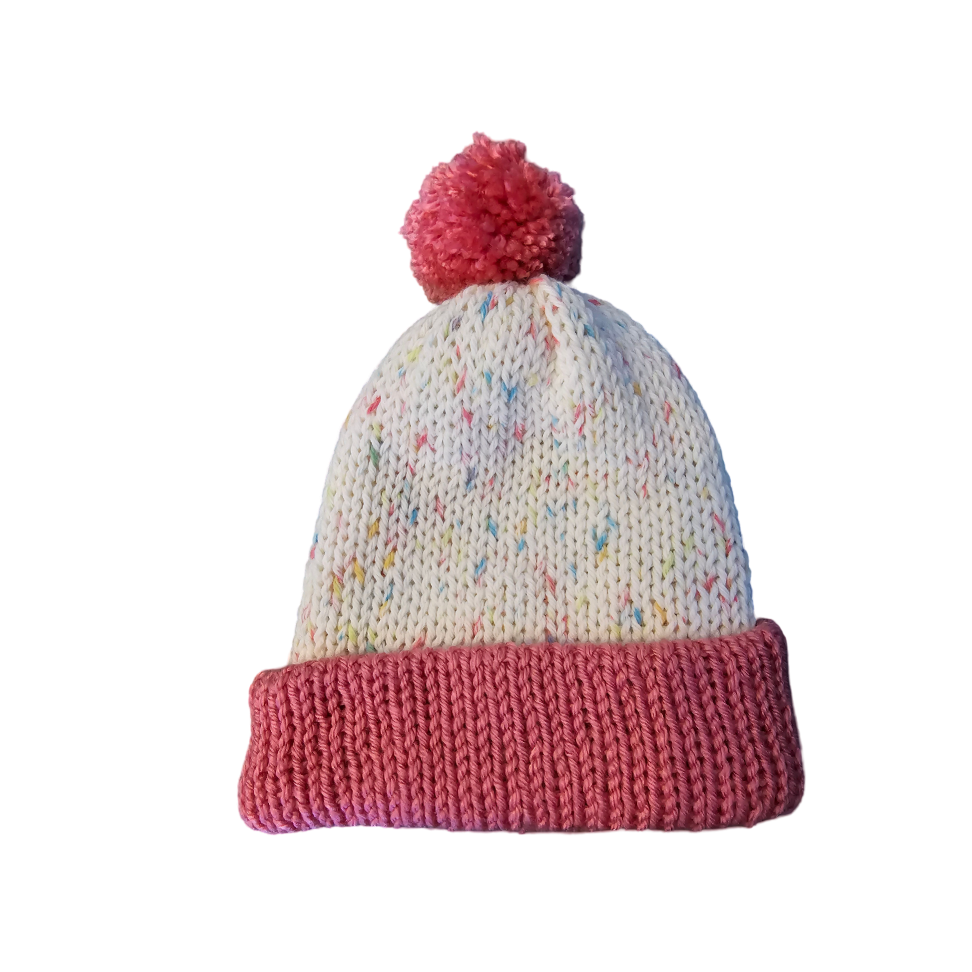 Sprinkle Knitted Beanie - Pink Flatt View