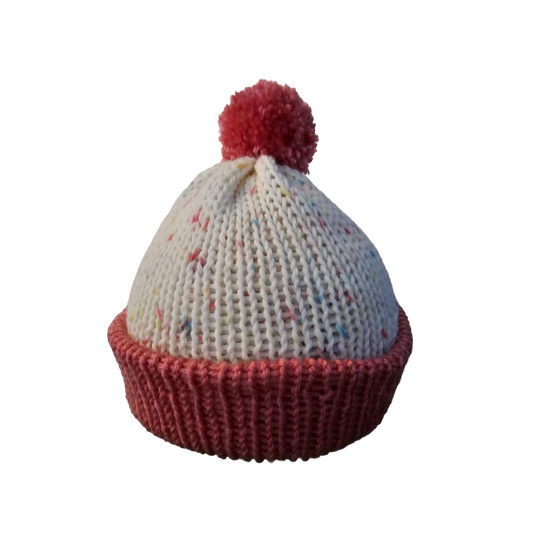 Sprinkle Knitted Beanie - Pink Front View