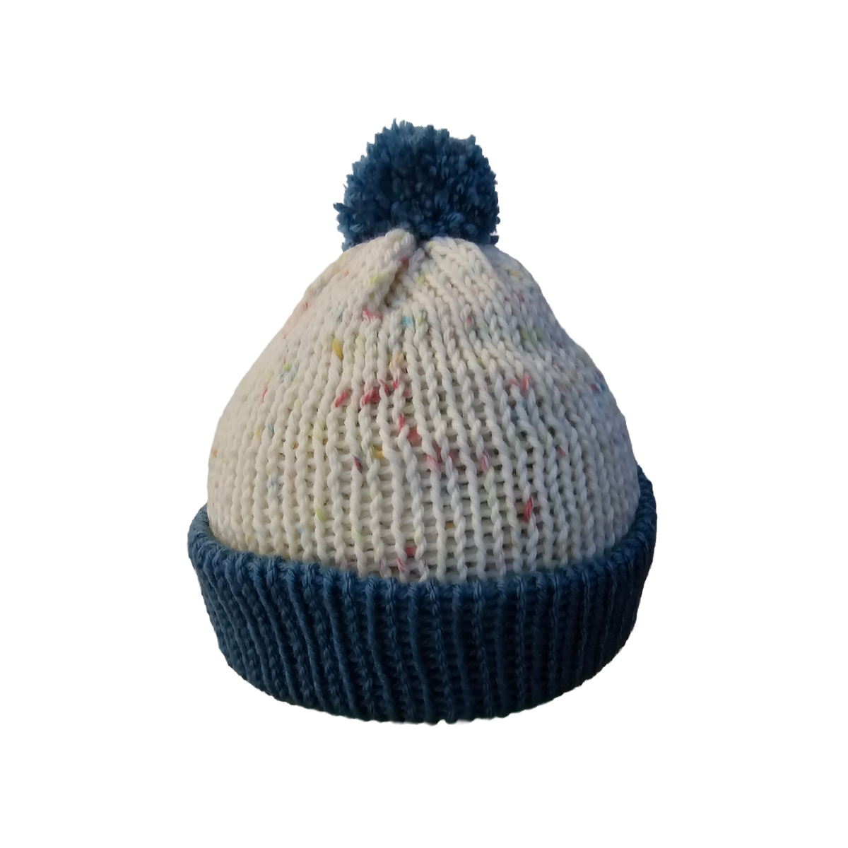 Knitted Beanie - Sprinkle Blue Front View