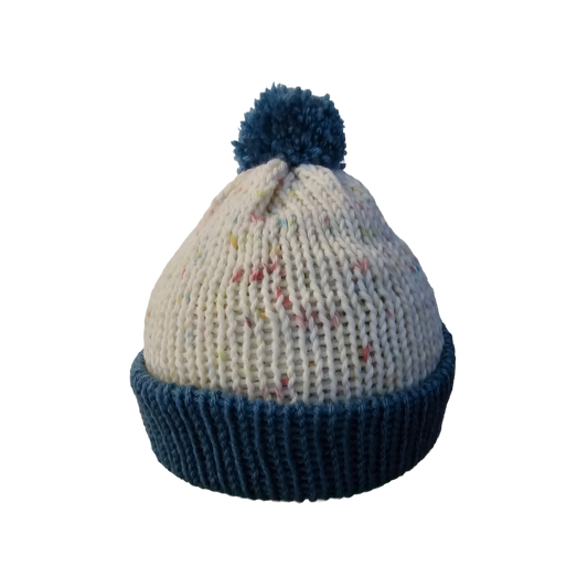 Knitted Beanie - Sprinkle Blue Front View