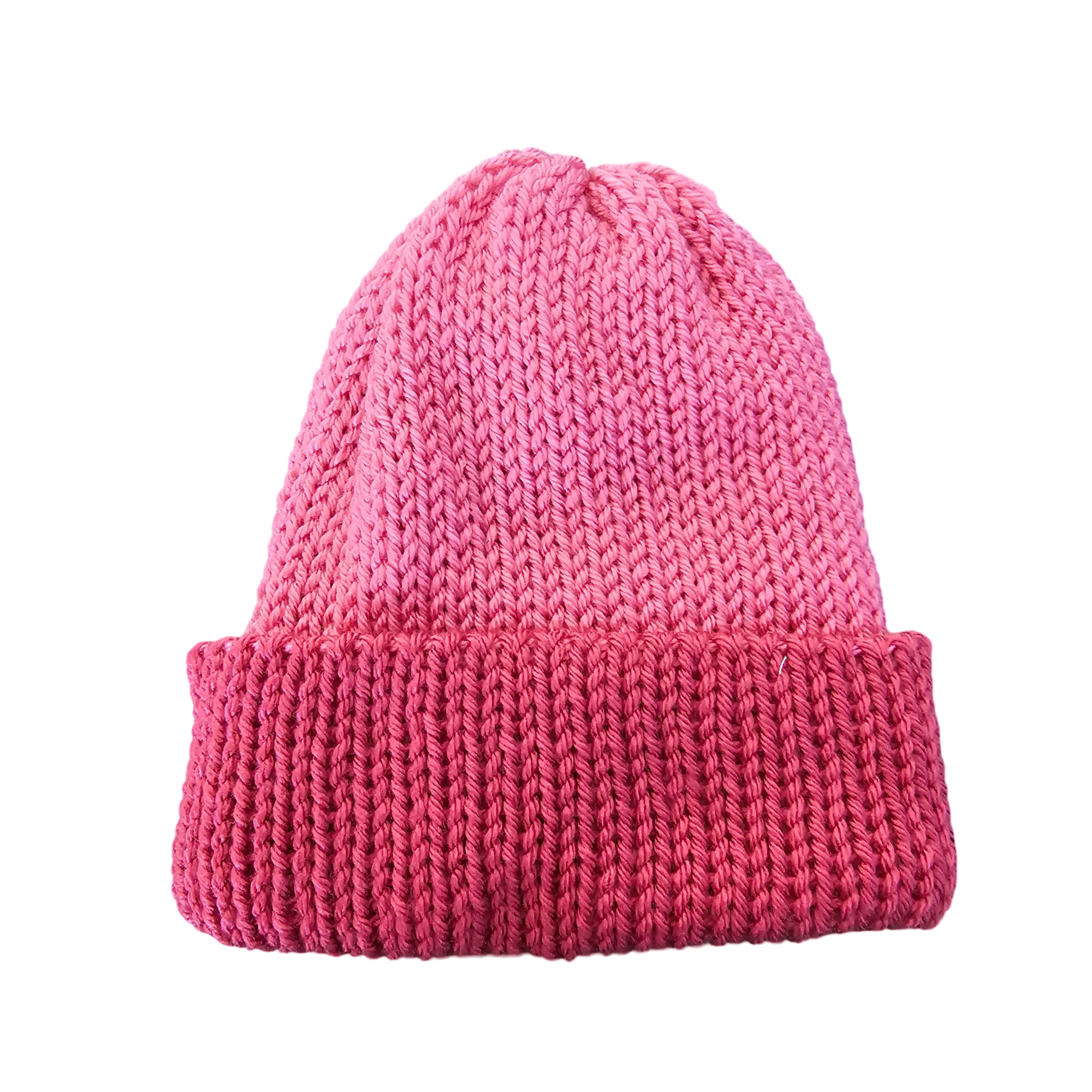 Knitted Beanie - Pink Two Tone Flat View