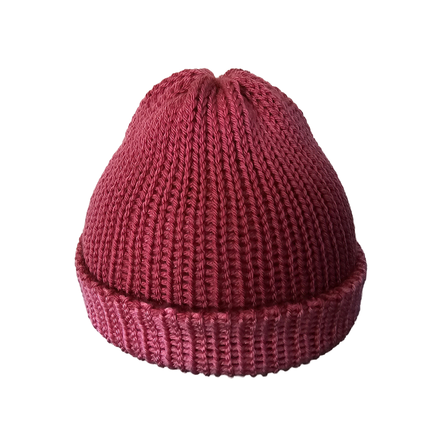 Knitted Beanie - DK Pink Two Tone Front View