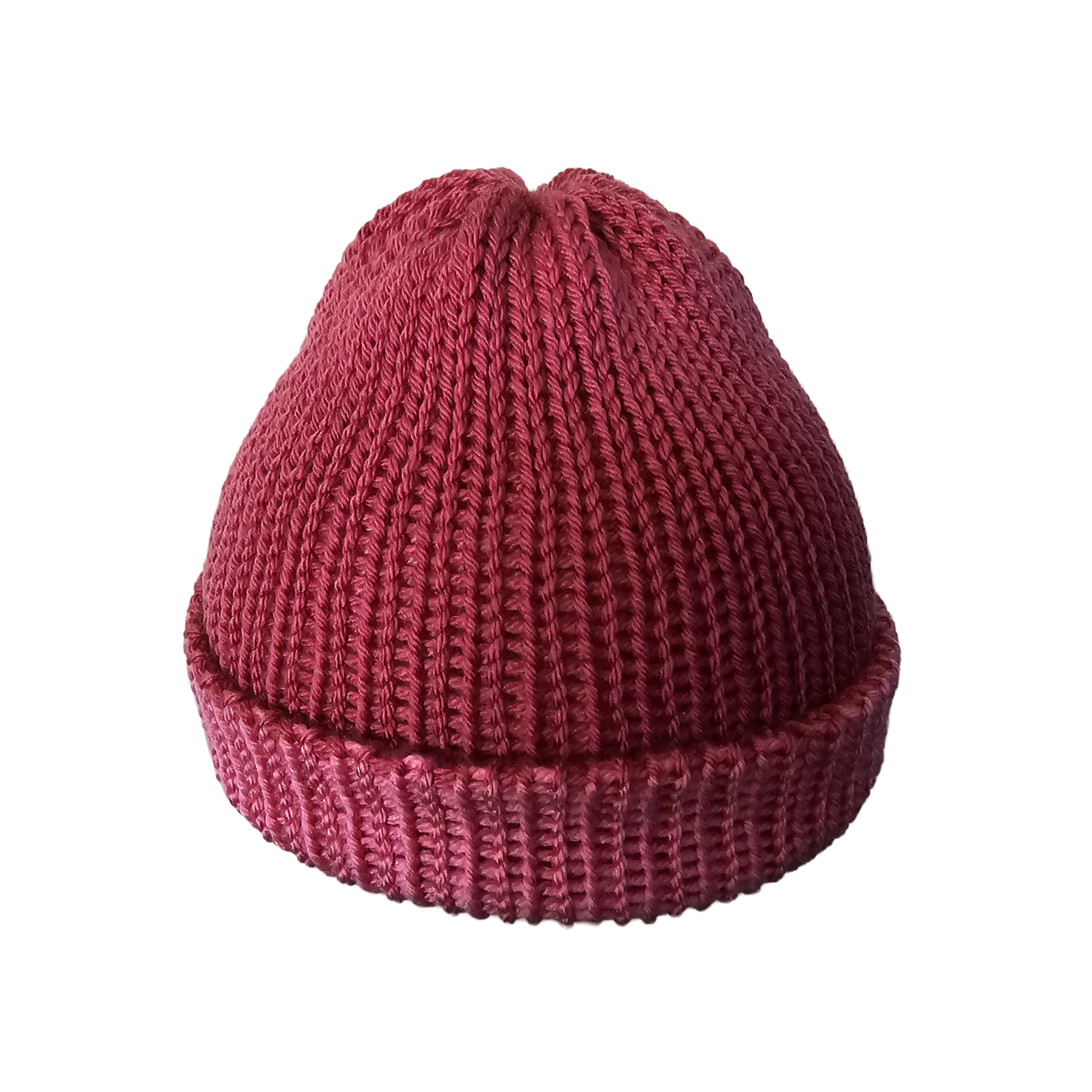 Knitted Beanie - DK Pink Two Tone Front View